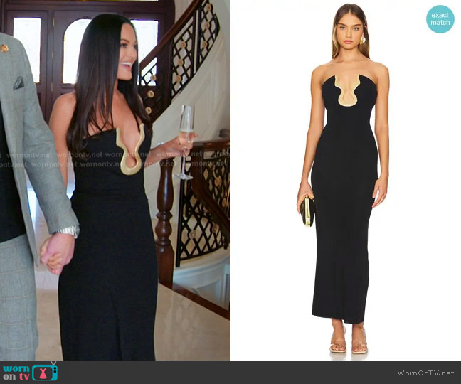 Cult Gaia Abril Gown worn by Lisa Barlow on The Real Housewives of Salt Lake City