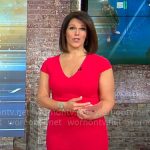 Dana Jacobson’s red v-neck dress on CBS Mornings