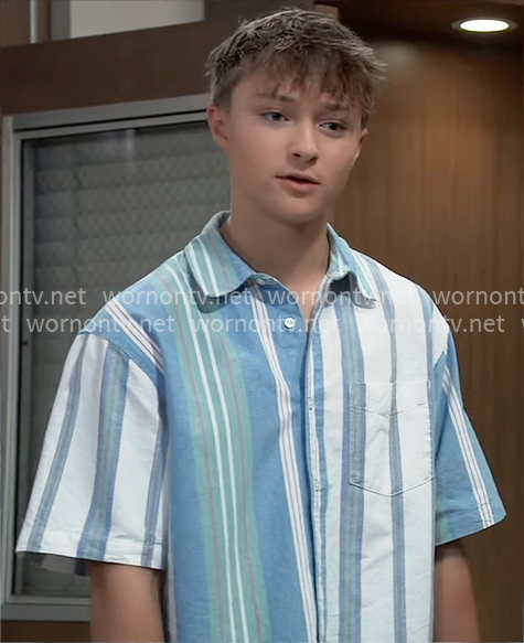 Danny’s blue striped shirt on General Hospital