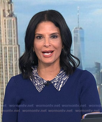 Darlene’s blue print collared dress on Today