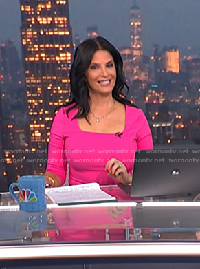 Darlene’s pink square neck dress on Today