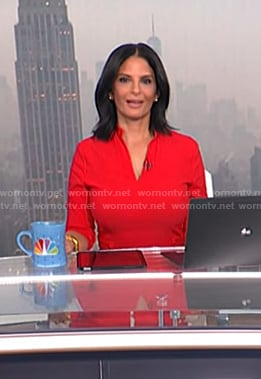 Darlene’s red v-neck sheath dress on Today