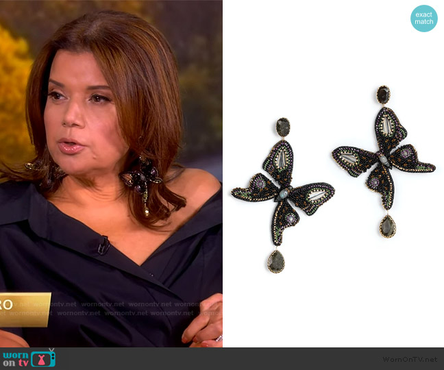 Deepa Gurnani Ilona Earrings worn by Ana Navarro on The View