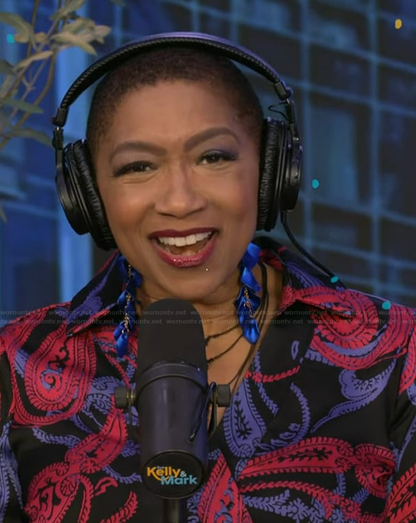 Deja Vu’s paisley print wrap dress on Live with Kelly and Mark