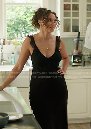 Denise’s black ruffle strap dress on The Summer I Turned Pretty