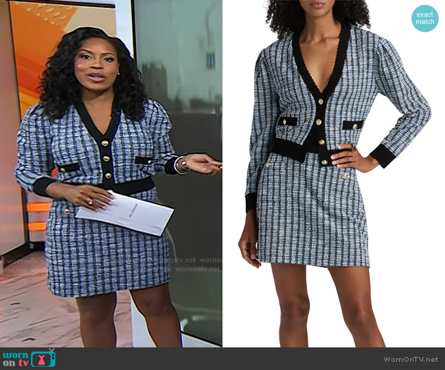Derek Lam 10 Crosby Ky Stretch Tweed Cardigan Jacket worn by Sheinelle Jones on Today