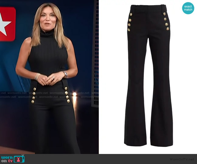 Derek Lam 10 Crosby Robertson Flare Pants worn by Kit Hoover on Access Hollywood