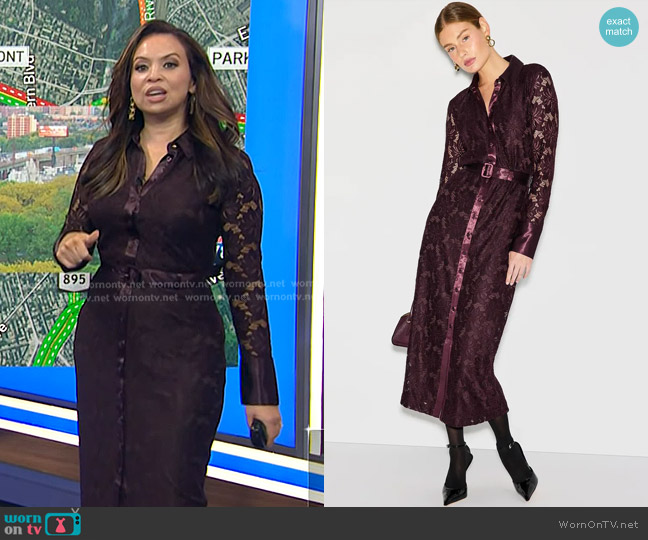 Derek Lam 10 Crosby x RTR Lace Shirt Dress worn by Adelle Caballero on Today