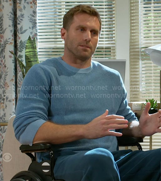 Derek’s blue sweater on Beyond the Gates
