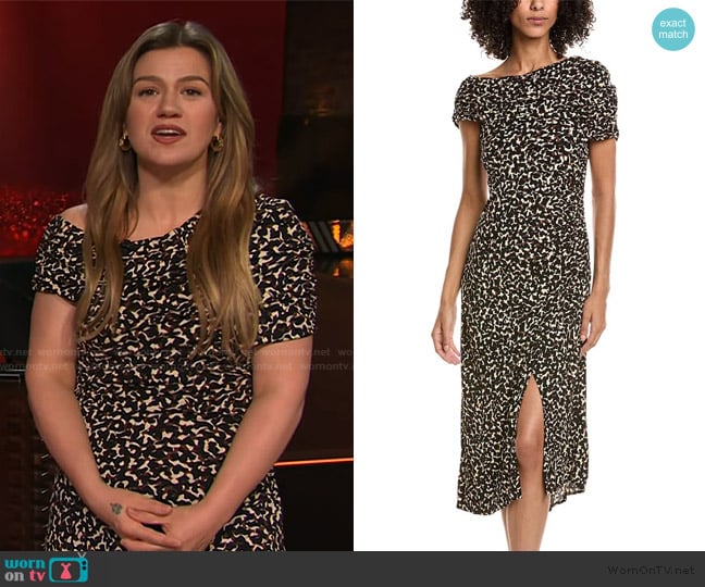 Diane von Furstenberg Agustin midi dress worn by Kelly Clarkson on The Kelly Clarkson Show