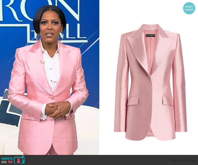 Dolce and Gabbana Silk shantung single-breasted jacket worn by Tamron Hall on Tamron Hall Show