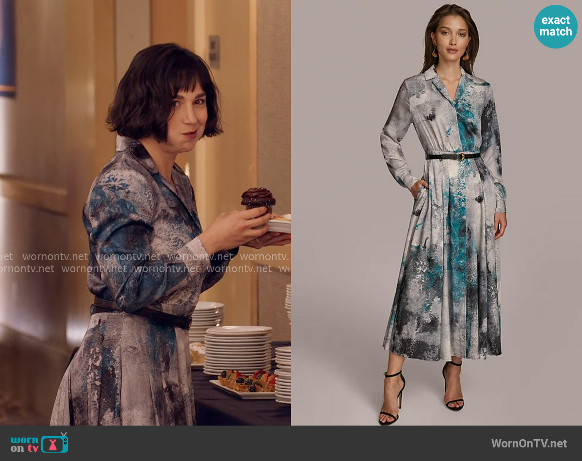Donna Karan Printed Belted Shirtdress worn by Summer (Molly Ephraim) on The Paper