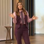 Drew’s burgundy vest and pants on The Drew Barrymore Show
