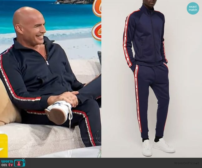 DSquared2 Leaf Logo cotton blend track jacket worn by Billy Zane on Access Hollywood