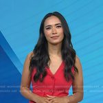 Emilie’s red sleeveless jumpsuit on Today