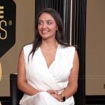 Emily’s white wrap top and pants on E! News