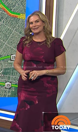 Emily’s burgundy floral dress on Today
