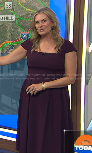 Emily’s purple square neck midi dress on Today