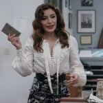 Esmerelda’s black jacquard skirt on The Paper