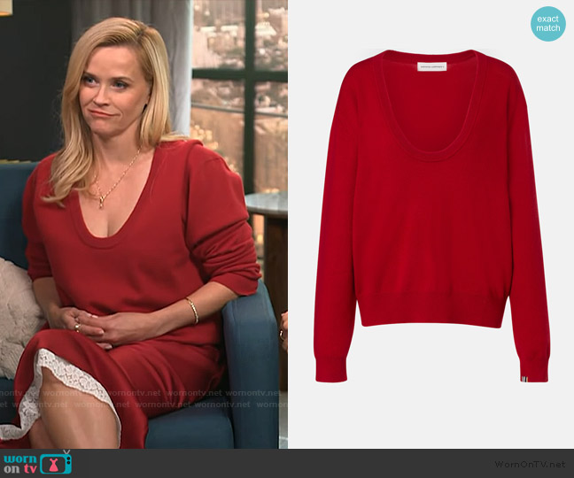 Extreme Cashmere Jacop cashmere-blend sweater worn by Reese Witherspoon on Access Hollywood