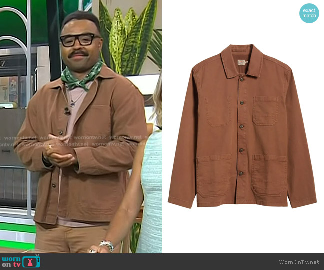 Faherty Comfort Twill Chore Jacket worn by Hilton Carter on Today