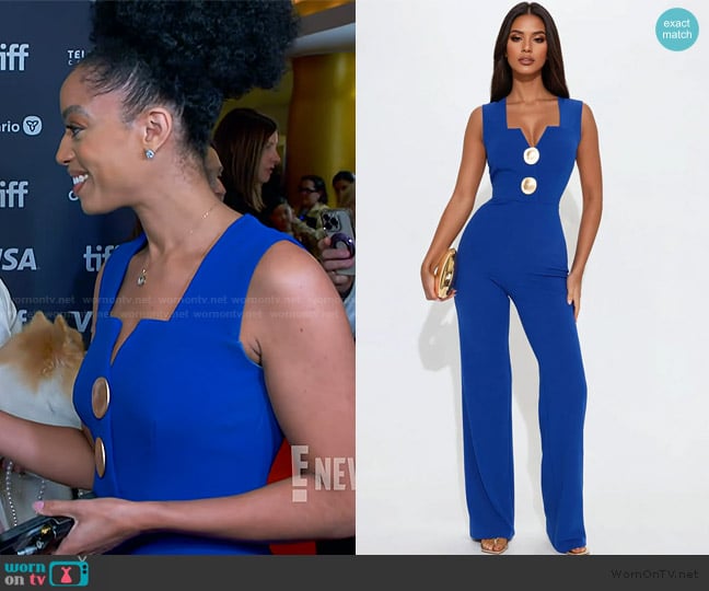 Fashion Nova Lydia Jumpsuit worn by Francesca Amiker on E! News