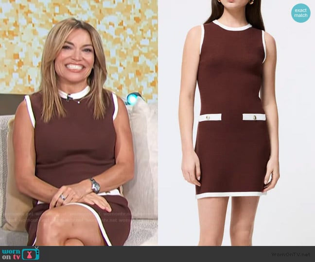French Connection Ruthie Knit Minidress worn by Kit Hoover on Access Hollywood