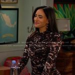 Gabi’s brown print ruched dress on Days of our Lives