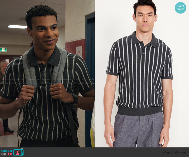 Gap Classic Fit Polo Sweater worn by Skylar Summerhill ( Jaylan Evans) on My Life with the Walter Boys
