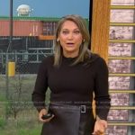Ginger’s brown leather wrap skirt on Good Morning America