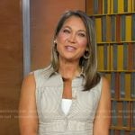 Ginger’s beige striped sleeveless shirtdress on Good Morning America