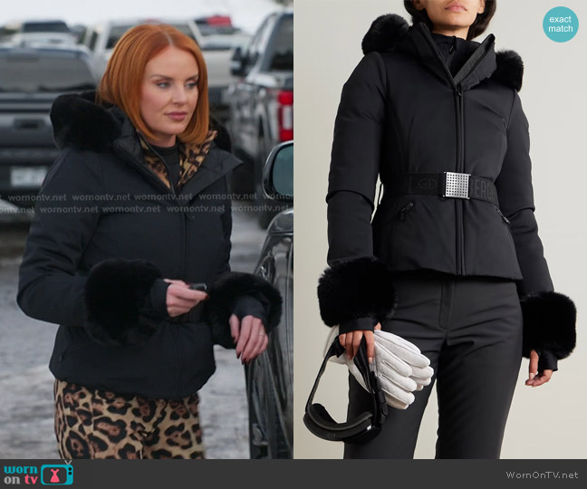 Goldbergh Giselle Belted Faux Shearling-trimmed Ski Jacket worn by Whitney Rose on The Real Housewives of Salt Lake City