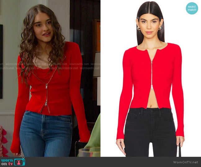 Good American Virgo Sweater in Grenadine003 worn by Arianna Horton (Marissa Reyes) on Days of our Lives