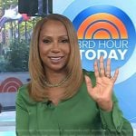 Holly Robinson Peete’s green v-neck blouse on Today