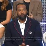 Baron Davis’s navy contrast trim blazer on Good Morning America