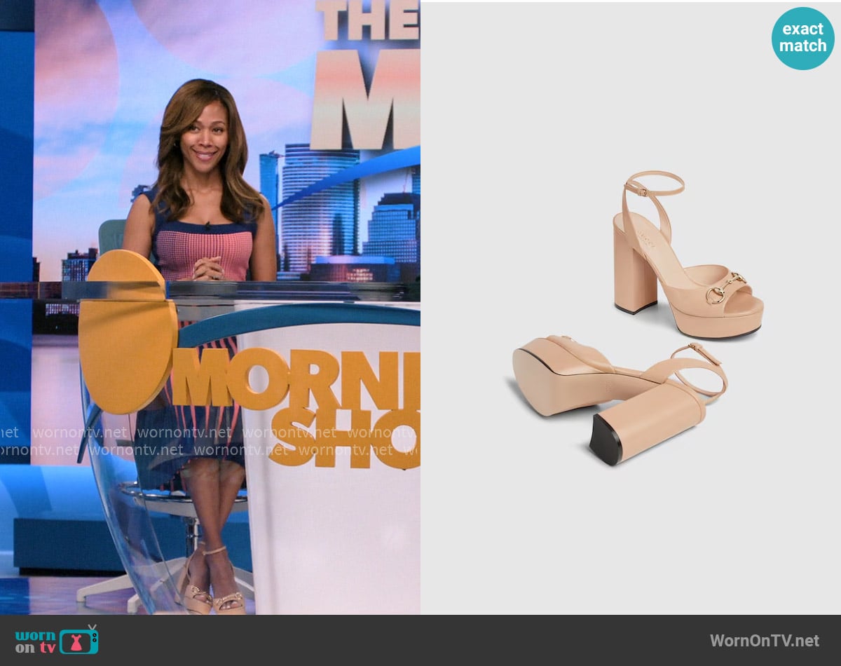 Gucci Horsebit platform sandal worn by Christina Hunter (Nicole Beharie) on The Morning Show