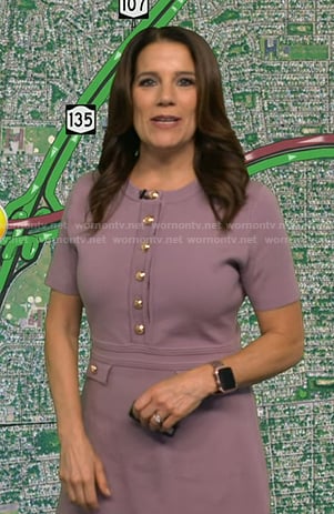 Heather’s lilac button front knit dress on Good Morning America