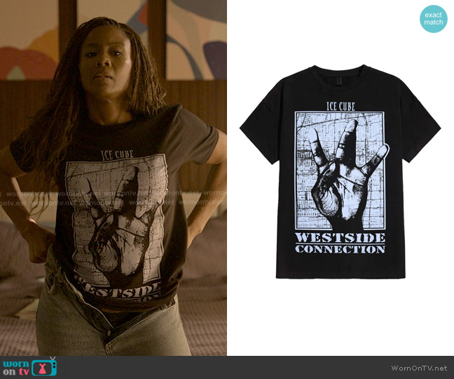 Ice Cube Vintage Westside Connection T-Shirt worn by Jax Stewart (Emayatzy Corinealdi) on Reasonable Doubt