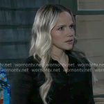 Lulu’s black pointelle knit top on General Hospital