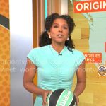 Adriana Diaz’s mint ruched dress on CBS Mornings