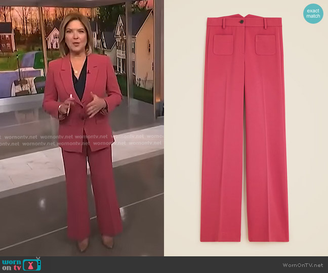 J. Crew Carolina Pant in Warm Brick worn by Christine Romans on NBC News Daily