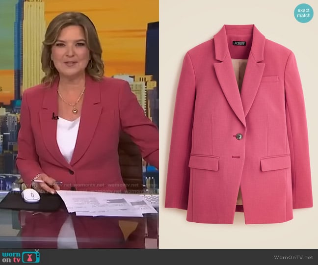 J. Crew Tall Madelyn Blazer in Four-season Stretch Warm Brick worn by Christine Romans on NBC News Daily