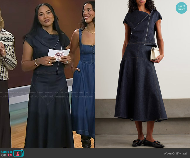 Jacquemus Pasante de-Nîmes Denim Top worn by Ayesha Curry on Today