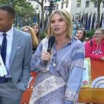 Jenna’s blue bandana print blouse and skirt on Today