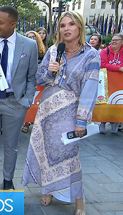 Jenna’s blue bandana print blouse and skirt on Today
