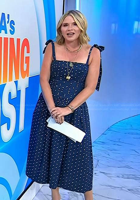 Jenna’s blue polka dot dress on Today