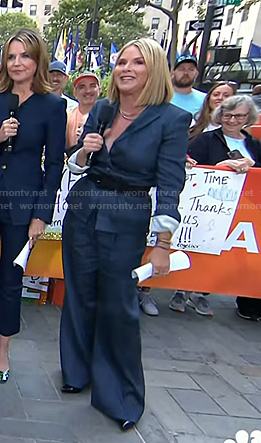 Jenna’s navy pinstripe blazer and wide-leg pants on Today