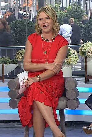 Jenna’s red floral embroidered dress on Today