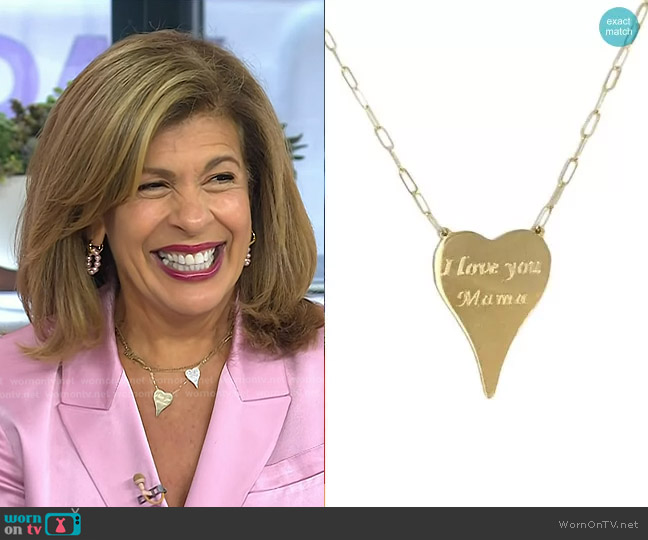 Jennifer Miller Heart Necklace worn by Hoda Kotb on Today