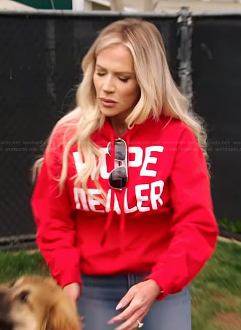 Jennifer’s red hoodie on The Real Housewives of Orange County